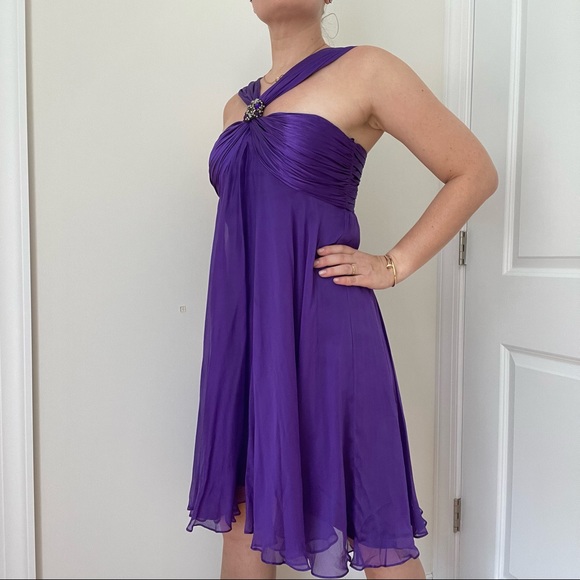 Marc Bouwer Glamit Silk Chiffon Cocktail Dress - Picture 5 of 11